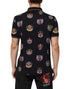 Dolce & Gabbana Blue Heraldic Crest Print Polo Shirt T-shirt